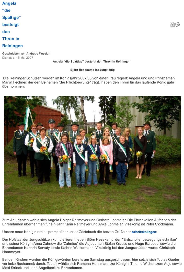 Foto aus Angela die Spaßige besteigt den Thron in Reiningen · 2007