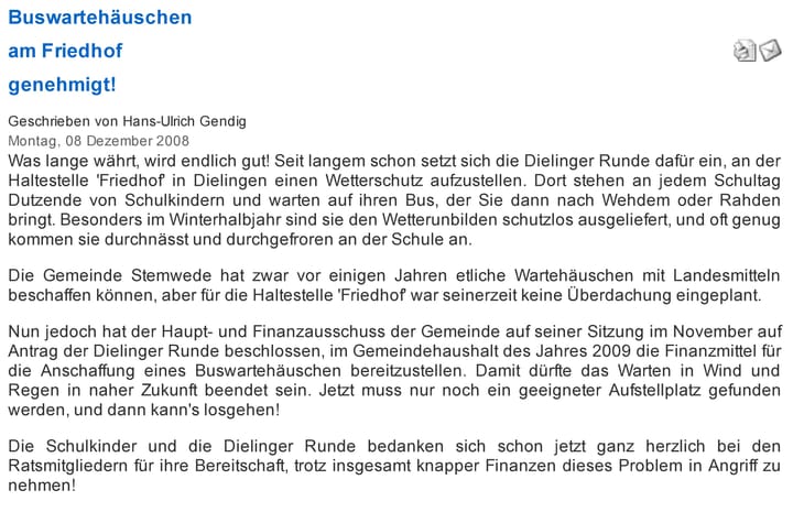 Foto aus Buswartehäuschen am Friedhof genehmigt · 2008