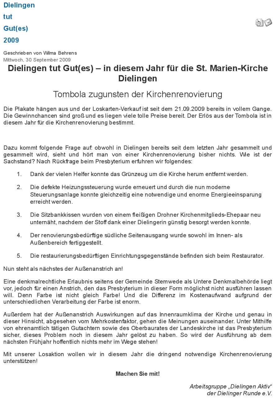 Foto aus Dielingen tut Gutes · 2009