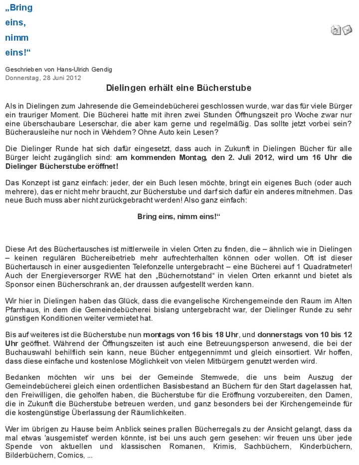 Foto aus Bring eins nimm eins · 2012